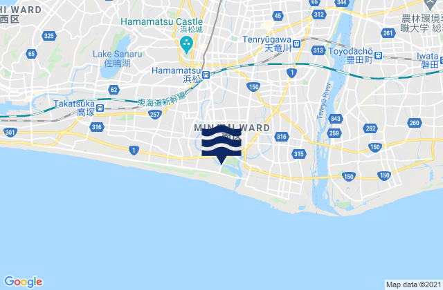 Mapa de mareas Hamamatsu, Japan