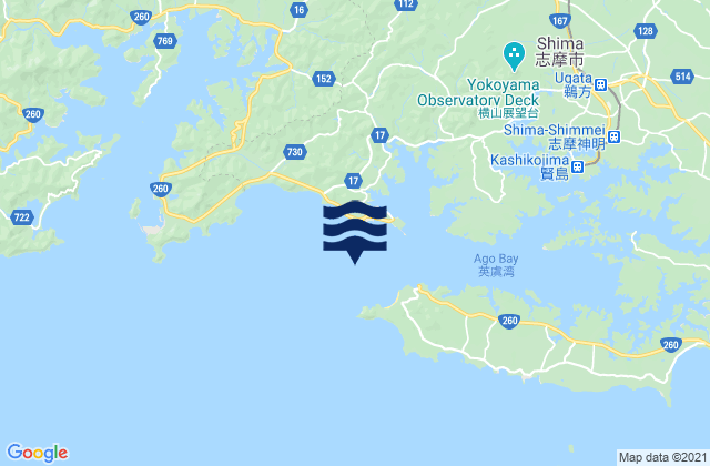 Mapa de mareas Hamashima Ago Wan, Japan