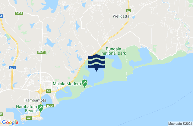 Mapa de mareas Hambantota District, Sri Lanka