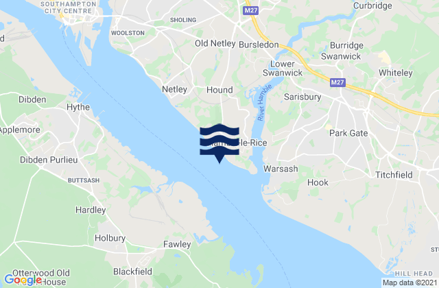 Mapa de mareas Hamble-le-Rice, United Kingdom