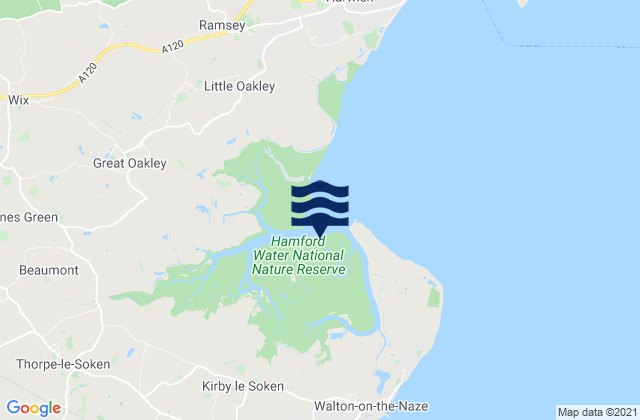 Mapa de mareas Hamford Water, United Kingdom