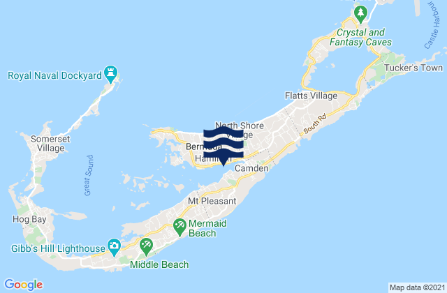 Mapa de mareas Hamilton City, Bermuda