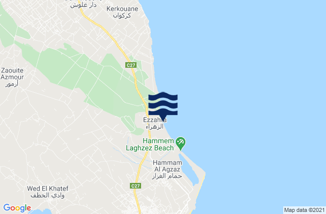 Mapa de mareas Hammam El Guezaz, Tunisia