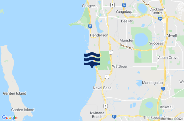 Mapa de mareas Hammond Park, Australia