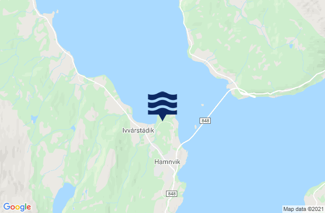 Mapa de mareas Hamnvik, Norway