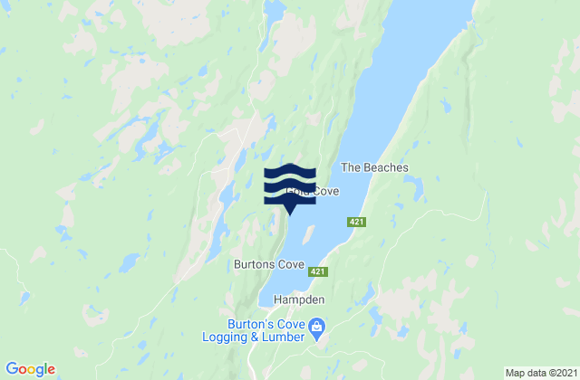 Mapa de mareas Hampden, Canada