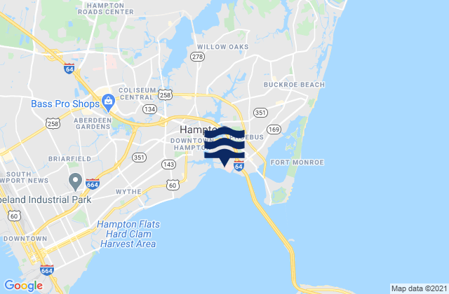 Mapa de mareas Hampton River, United States