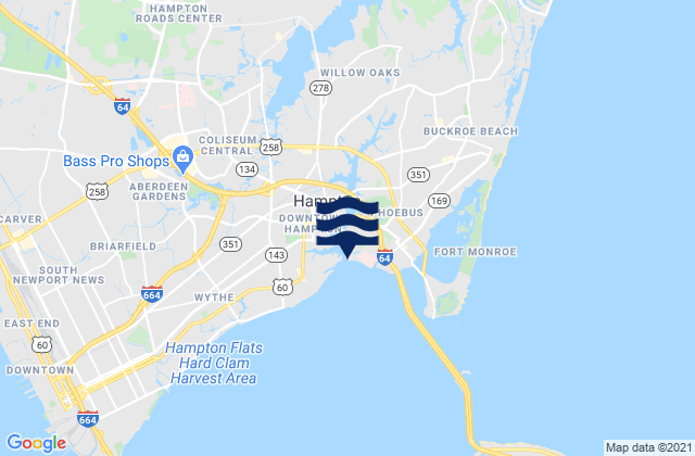 Mapa de mareas Hampton River entrance, United States