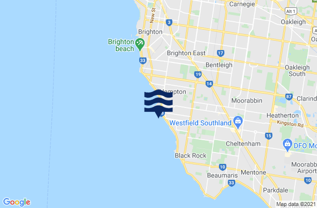 Mapa de mareas Hampton, Australia