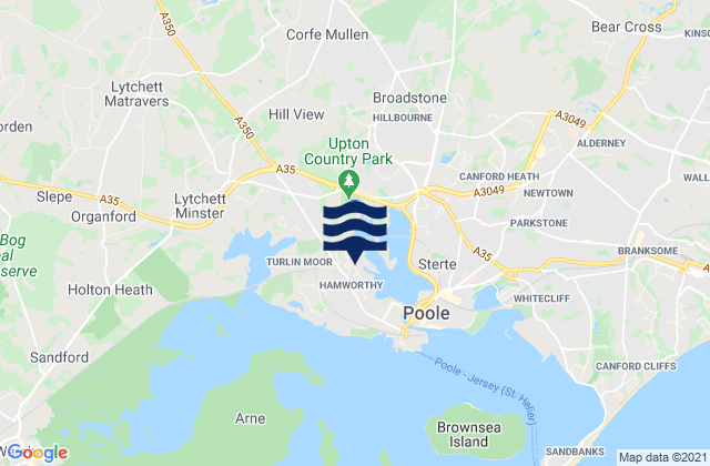 Mapa de mareas Hamworthy, United Kingdom
