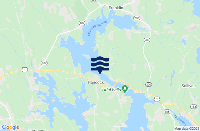 Mapa de mareas Hancock, United States
