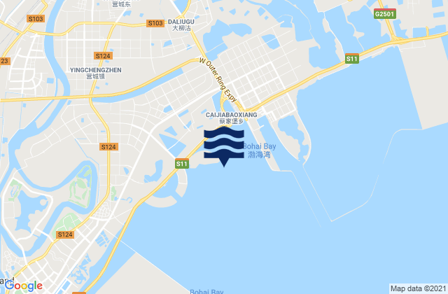 Mapa de mareas Hangu, China