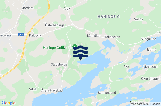 Mapa de mareas Haninge, Sweden