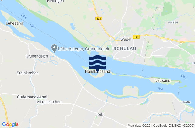 Mapa de mareas Hanskalbsand, Germany
