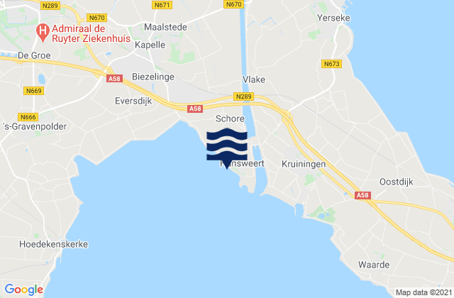 Mapa de mareas Hansweert, Netherlands