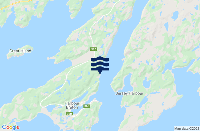 Mapa de mareas Harbour Breton, Canada
