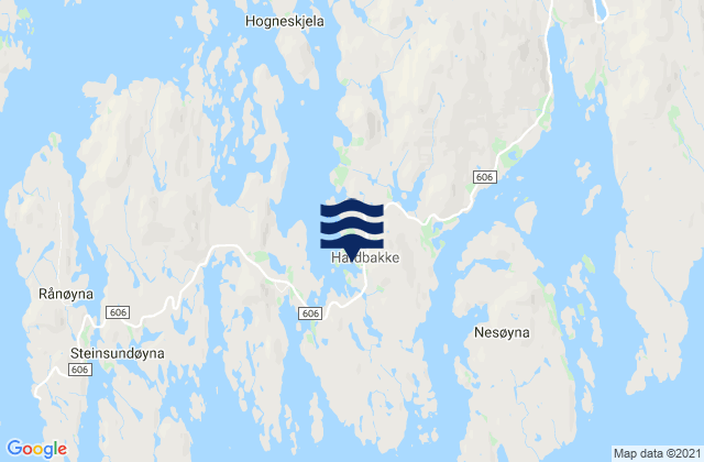 Mapa de mareas Hardbakke, Norway