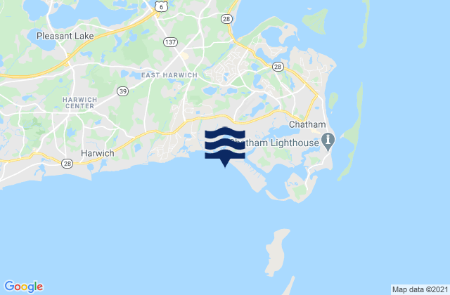Mapa de mareas Hardings Beach Chatham, United States