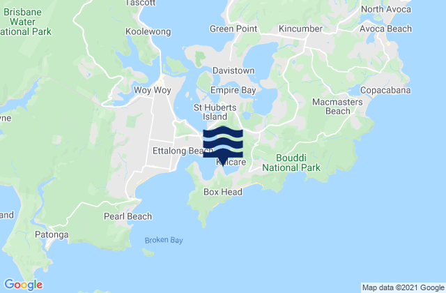 Mapa de mareas Hardys Bay, Australia