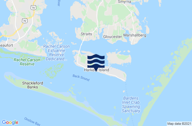 Mapa de mareas Harkers Island, United States