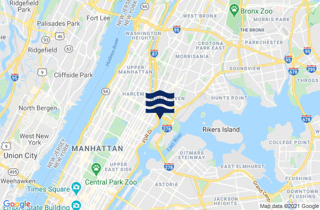 Mapa de mareas Harlem River Randalls Island, United States