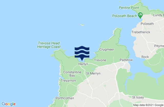 Mapa de mareas Harlyn Bay Beach, United Kingdom