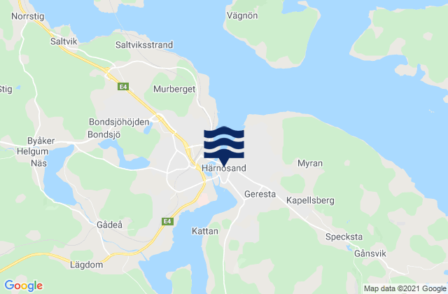 Mapa de mareas Harnosand, Sweden