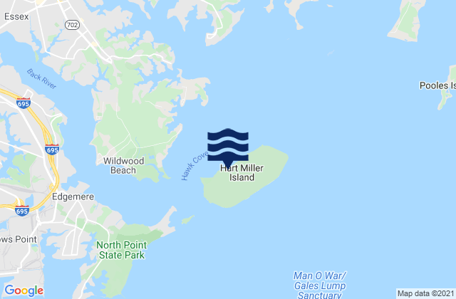 Mapa de mareas Hart-Miller Island, United States