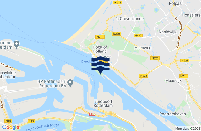 Mapa de mareas Hartelkanaal, Netherlands
