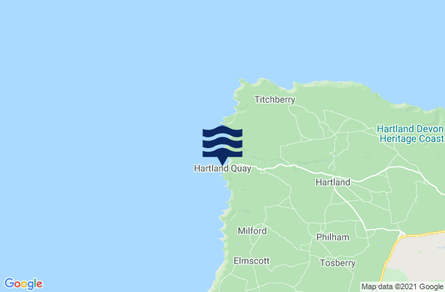 Mapa de mareas Hartland Quay Beach, United Kingdom