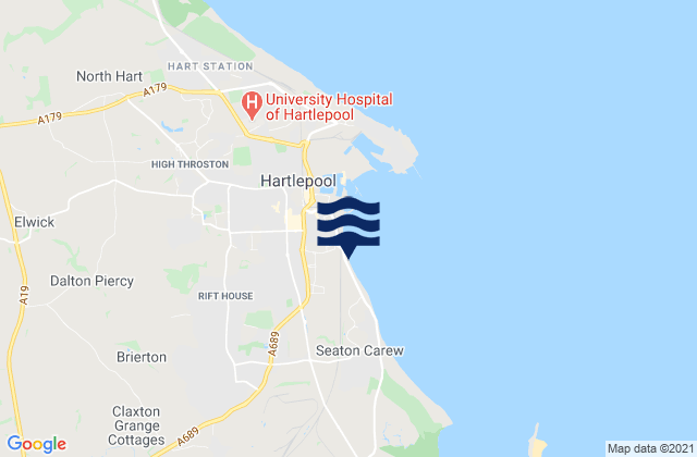 Mapa de mareas Hartlepool, United Kingdom