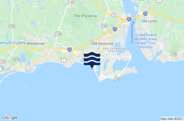 Mapa de mareas Harveys Beach Old Saybrook, United States