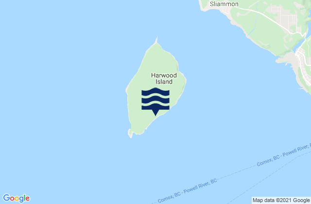 Mapa de mareas Harwood Island, Canada