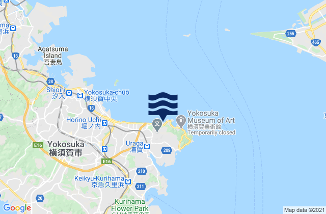 Mapa de mareas Hashirimizu, Japan