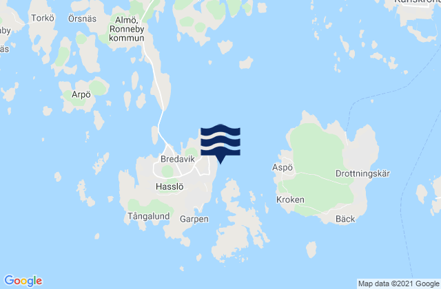 Mapa de mareas Hasslö, Sweden