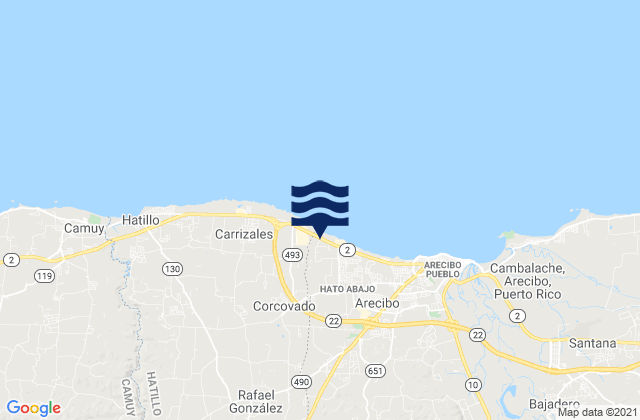 Mapa de mareas Hatillo Municipio, Puerto Rico