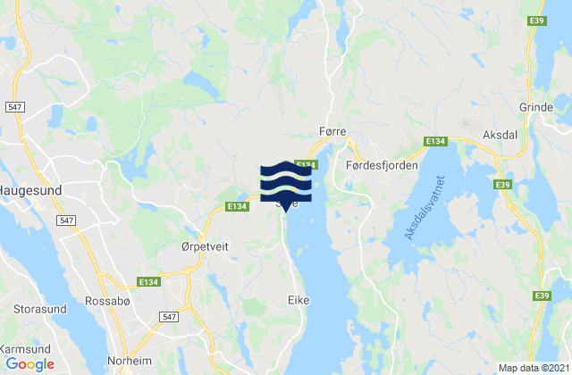 Mapa de mareas Haugalandet, Norway