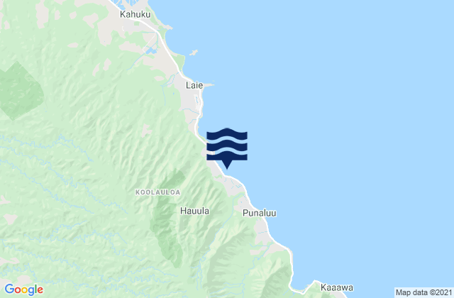 Mapa de mareas Hau‘ula, United States