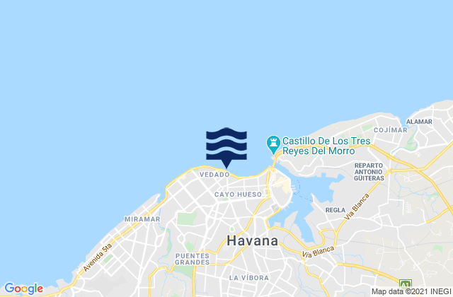 Mapa de mareas Havana, Cuba