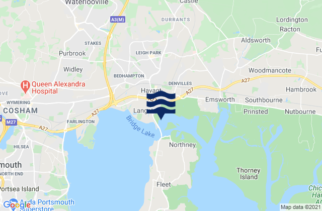 Mapa de mareas Havant, United Kingdom