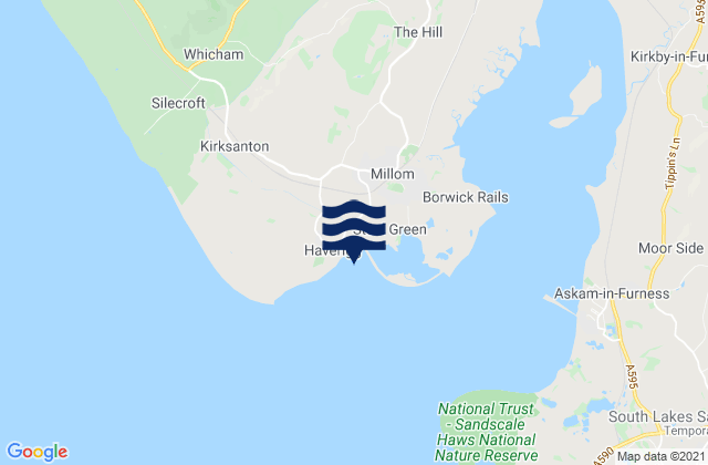 Mapa de mareas Haverigg Beach, United Kingdom