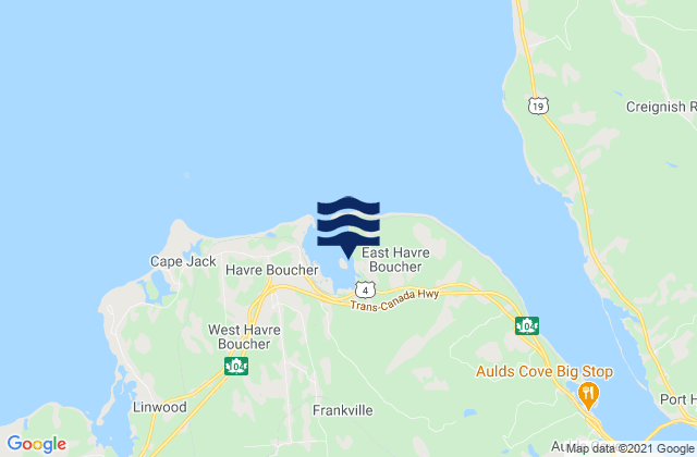 Mapa de mareas Havre Boucher, Canada
