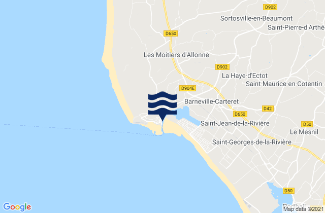Mapa de mareas Havre de Carteret, France