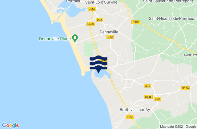 Mapa de mareas Havre de Surville, France