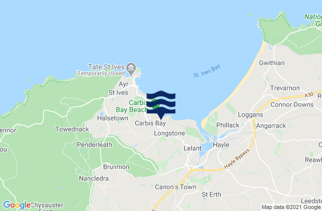 Mapa de mareas Hawkes Point, United Kingdom