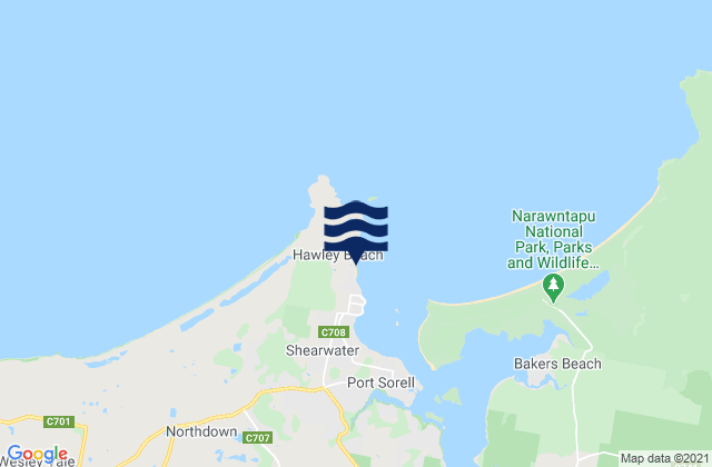 Mapa de mareas Hawley Beach, Australia