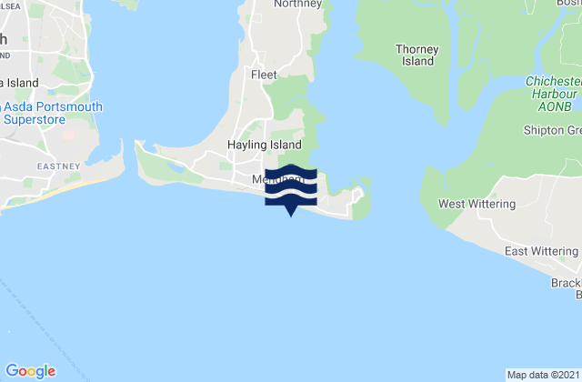 Mapa de mareas Hayling Island - West of Eastoke Beach, United Kingdom