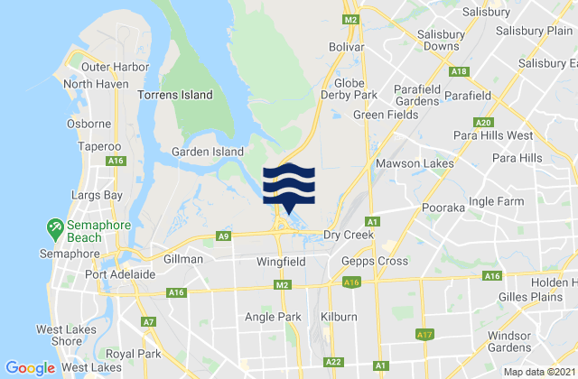 Mapa de mareas Hazelwood Park, Australia