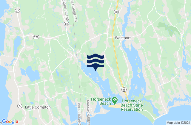 Mapa de mareas Head of Westport, United States