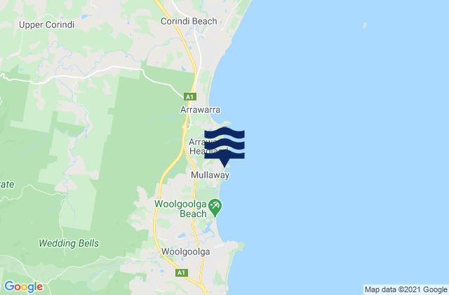 Mapa de mareas Headlands, Australia